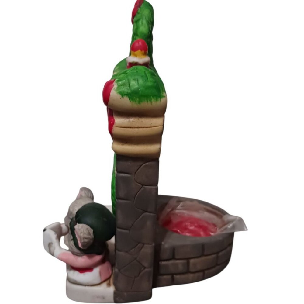 Dayton Hudson Vtg Christmas Mouse Figurine Decoration With Fireplace Scene - Picture 6 of 10